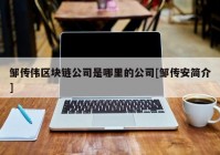 邹传伟区块链公司是哪里的公司[邹传安简介]